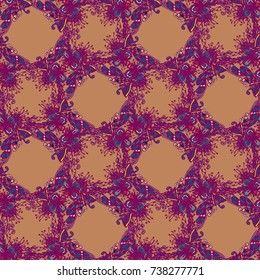 Cartoon handdrawn handmade doodles seamless pattern. Colorful detailed with lot objects backdrop. Seamless abstract hand-drawn waves pattern, wavy background. Zentangle inspired art