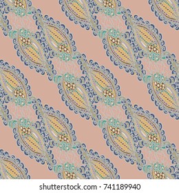 Cartoon handdrawn handmade doodles seamless pattern. Colorful detailed with lot objects backdrop. Seamless abstract hand-drawn waves pattern, wavy background. Zentangle inspired art