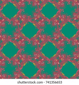 Cartoon handdrawn handmade doodles seamless pattern. Colorful detailed with lot objects backdrop. Seamless abstract hand-drawn waves pattern, wavy background. Zentangle inspired art