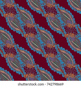 Cartoon handdrawn handmade doodles seamless pattern. Colorful detailed with lot objects backdrop. Seamless abstract hand-drawn waves pattern, wavy background. Zentangle inspired art