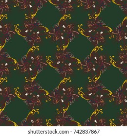 Cartoon handdrawn handmade doodles seamless pattern. Colorful detailed with lot objects backdrop. Seamless abstract hand-drawn waves pattern, wavy background. Zentangle inspired art