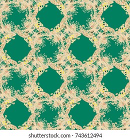 Cartoon handdrawn handmade doodles seamless pattern. Colorful detailed with lot objects backdrop. Seamless abstract hand-drawn waves pattern, wavy background. Zentangle inspired art