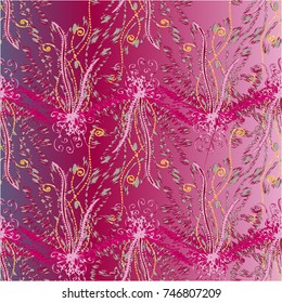 Cartoon handdrawn handmade doodles seamless pattern. Colorful detailed with lot objects backdrop. Seamless abstract hand-drawn waves pattern, wavy background. Zentangle inspired art