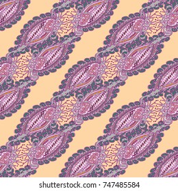 Cartoon handdrawn handmade doodles seamless pattern. Colorful detailed with lot objects backdrop. Seamless abstract hand-drawn waves pattern, wavy background. Zentangle inspired art