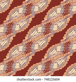 Cartoon handdrawn handmade doodles seamless pattern. Colorful detailed with lot objects backdrop. Seamless abstract hand-drawn waves pattern, wavy background. Zentangle inspired art