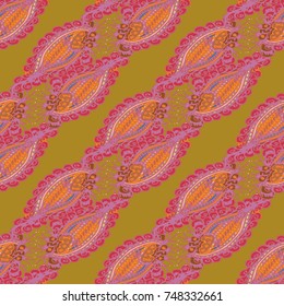 Cartoon handdrawn handmade doodles seamless pattern. Colorful detailed with lot objects backdrop. Seamless abstract hand-drawn waves pattern, wavy background. Zentangle inspired art