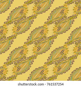 Cartoon handdrawn handmade doodles seamless pattern. Colorful detailed with lot objects backdrop. Seamless abstract hand-drawn waves pattern, wavy background. Zentangle inspired art