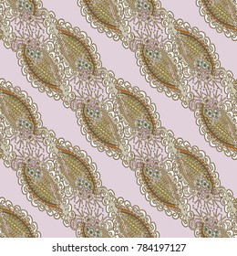 Cartoon handdrawn handmade doodles seamless pattern. Colorful detailed with lot objects backdrop. Seamless abstract hand-drawn waves pattern, wavy background. Zentangle inspired art