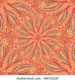 Cartoon handdrawn handmade doodles seamless pattern. Colorful detailed with lot objects backdrop. Seamless abstract hand-drawn waves pattern, wavy background. Zentangle inspired art