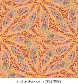 Cartoon handdrawn handmade doodles seamless pattern. Colorful detailed with lot objects backdrop. Seamless abstract hand-drawn waves pattern, wavy background. Zentangle inspired art
