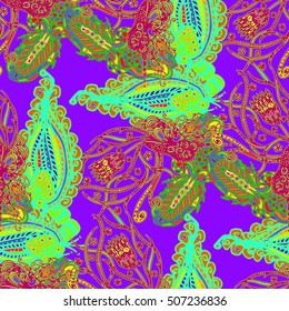 Cartoon handdrawn handmade and sewing doodles seamless pattern. Colorful detailed with lot objects vector backdrop. Seamless abstract hand-drawn waves pattern, wavy background. Zentangle inspired art