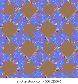 Cartoon handdrawn handmade and sewing doodles seamless pattern. Colorful detailed with lot objects vector backdrop. Seamless abstract hand-drawn waves pattern, wavy background. Zentangle inspired art