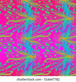 Cartoon handdrawn handmade and sewing doodles seamless pattern. Colorful detailed with lot objects vector backdrop. Seamless abstract hand-drawn waves pattern, wavy background. Zentangle inspired art