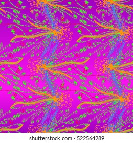 Cartoon handdrawn handmade and sewing doodles seamless pattern. Colorful detailed with lot objects vector backdrop. Seamless abstract hand-drawn waves pattern, wavy background. Zentangle inspired art