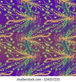 Cartoon handdrawn handmade and sewing doodles seamless pattern. Colorful detailed with lot objects vector backdrop, abstract hand-drawn waves pattern, wavy background. Zentangle inspired art