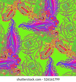 Cartoon handdrawn handmade and sewing doodles seamless pattern. Colorful detailed with lot objects vector backdrop. Seamless abstract hand-drawn waves pattern, wavy background. Zentangle inspired art