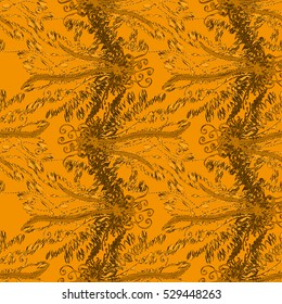 Cartoon handdrawn handmade and sewing doodles seamless pattern. Colorful detailed with lot objects vector backdrop. Seamless abstract hand-drawn waves pattern, wavy background. Zentangle inspired art