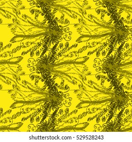 Cartoon handdrawn handmade and sewing doodles seamless pattern. Colorful detailed with lot objects vector backdrop. Seamless abstract hand-drawn waves pattern, wavy background. Zentangle inspired art