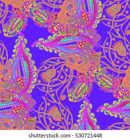 Cartoon handdrawn handmade and sewing doodles seamless pattern. Colorful detailed with lot objects vector backdrop. Seamless abstract hand-drawn waves pattern, wavy background. Zentangle inspired art