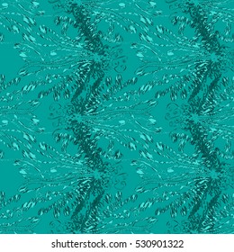 Cartoon handdrawn handmade and sewing doodles seamless pattern. Colorful detailed with lot objects vector backdrop. Seamless abstract hand-drawn waves pattern, wavy background. Zentangle inspired art