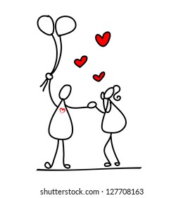 cartoon hand-drawn love character