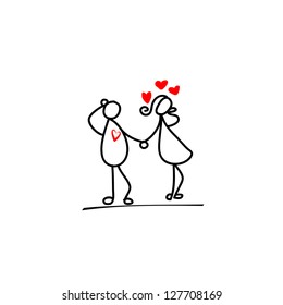 cartoon hand-drawn love character