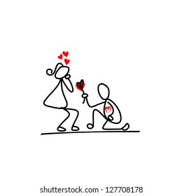 cartoon hand-drawn love character