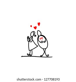 cartoon hand-drawn love character