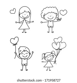 cartoon hand-drawn love character