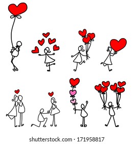 cartoon hand-drawn love character
