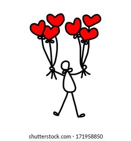 cartoon hand-drawn love character