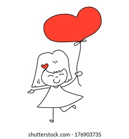 cartoon hand-drawn love character