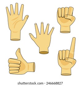 Cartoon Hands collection in vector