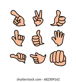 Cartoon hands collection-vector icon set