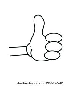 cartoon hands. Comic arms with fingers outline various gestures, cartoon character body parts. isolated vector set. Gesture hand finger count, thumb gesturing illustration eps 10
