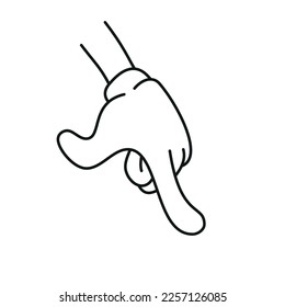 cartoon hands. Comic arms with fingers outline various gestures, cartoon character body parts. isolated vector set. Gesture hand finger count, thumb gesturing illustration eps 10