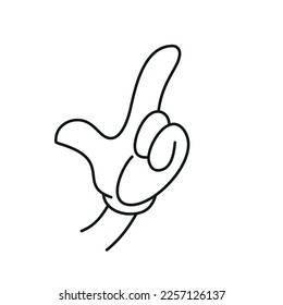 cartoon hands. Comic arms with fingers outline various gestures, cartoon character body parts. isolated vector set. Gesture hand finger count, thumb gesturing illustration eps 10