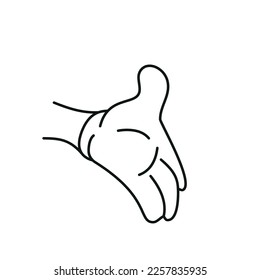 cartoon hands. Comic arms with fingers outline various gestures, cartoon character body parts. isolated vector set. Gesture hand finger count, thumb gesturing illustration eps 10