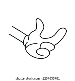 cartoon hands. Comic arms with fingers outline various gestures, cartoon character body parts. isolated vector set. Gesture hand finger count, thumb gesturing illustration eps 10