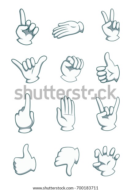 Cartoon Hands Different Positions Vector Body Stock Vector (Royalty ...