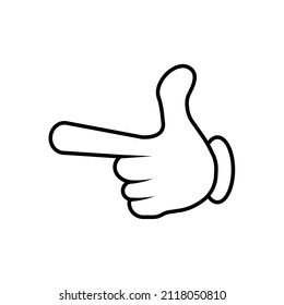 Cartoon hands gesture. Traditional cartoon white glove. Vector clip art illustration.Isolated on a blank background which can be edited and changed colors.