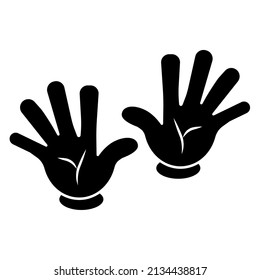 Cartoon hands gesture. Traditional cartoon white glove. Vector clip art illustration.Isolated on a blank background which can be edited and changed colors.
