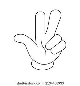 Cartoon hands gesture. Traditional cartoon white glove. Vector clip art illustration.Isolated on a blank background which can be edited and changed colors.