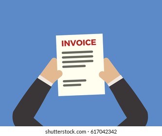 Cartoon Hands Holding Invoice Stock Vector (Royalty Free) 617042342 ...