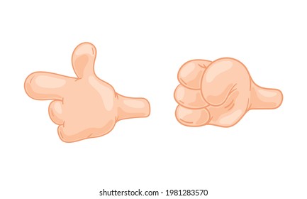 Cartoon Hands Showing Different Gestures Vector Set