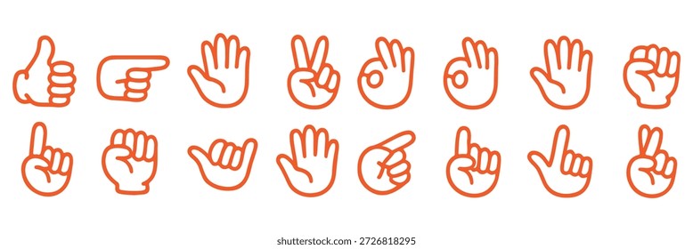 Cartoon hands showing different numbers and gestures