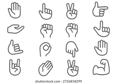 Cartoon hands showing different numbers and gestures