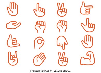 Cartoon hands showing different numbers and gestures
