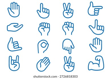 Cartoon hands showing different numbers and gestures