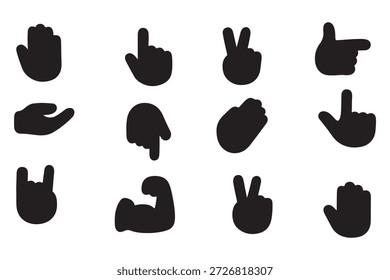 Cartoon hands showing different numbers and gestures